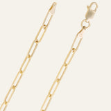 14K Gold Paperclip Chain Bracelet