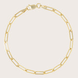 14K Gold Paperclip Chain Bracelet