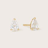 14K Gold Pear Diamond Studs .50CT