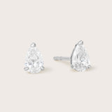 14K Gold Pear Diamond Studs .50CT