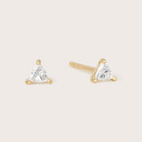 14K Gold Petite Triangle Diamond Studs