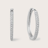 14K Gold Pave Diamond Small Hoops