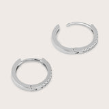 14K Gold Pave Diamond Huggie Hoops