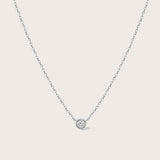 14K Gold Diamond Bezel Necklace