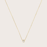 14K Gold Petite Diamond Bezel Necklace