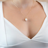 14K Gold Abstract Pearl Necklace