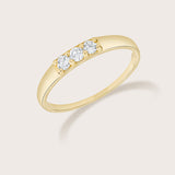 14K Gold Three Stone Diamond Ring