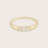 14K Gold Three Stone Diamond Ring