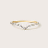 14K Gold Diamond Pave Chevron Ring