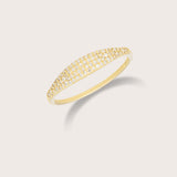 14K Gold Diamond Pave Slim Signet Ring