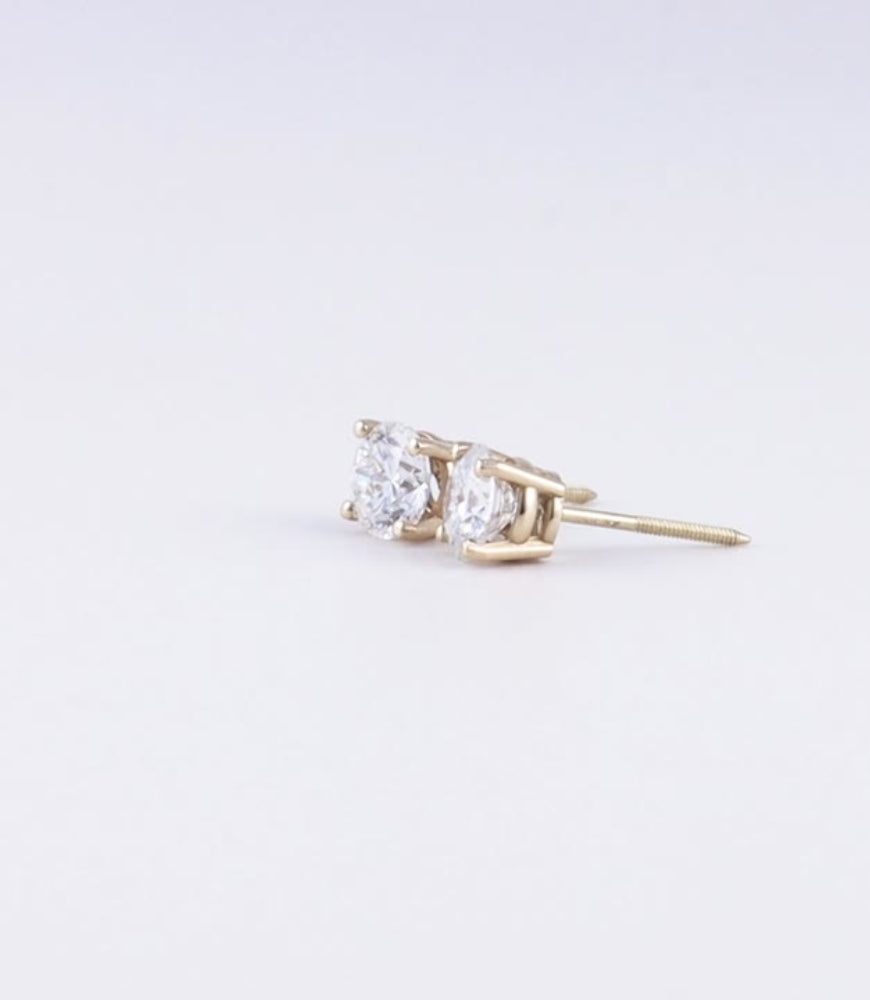 14K 1 Carat Diamond Studs