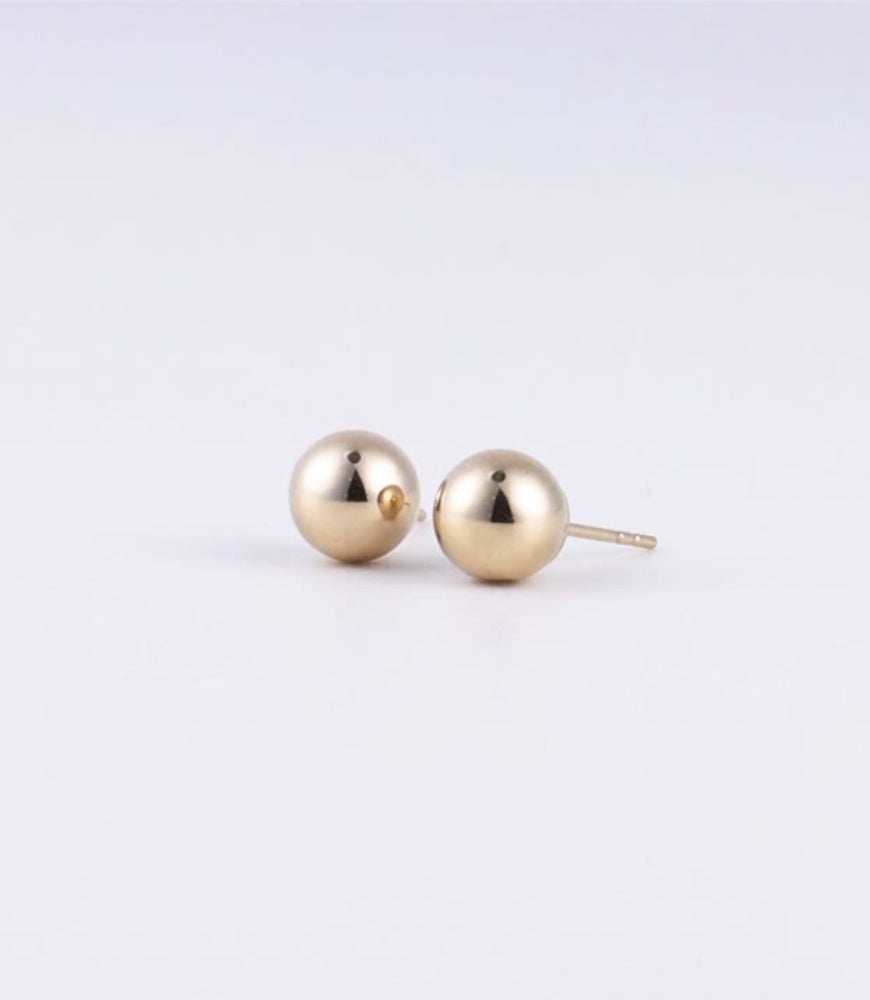 14K Gold Medium Sphere Studs