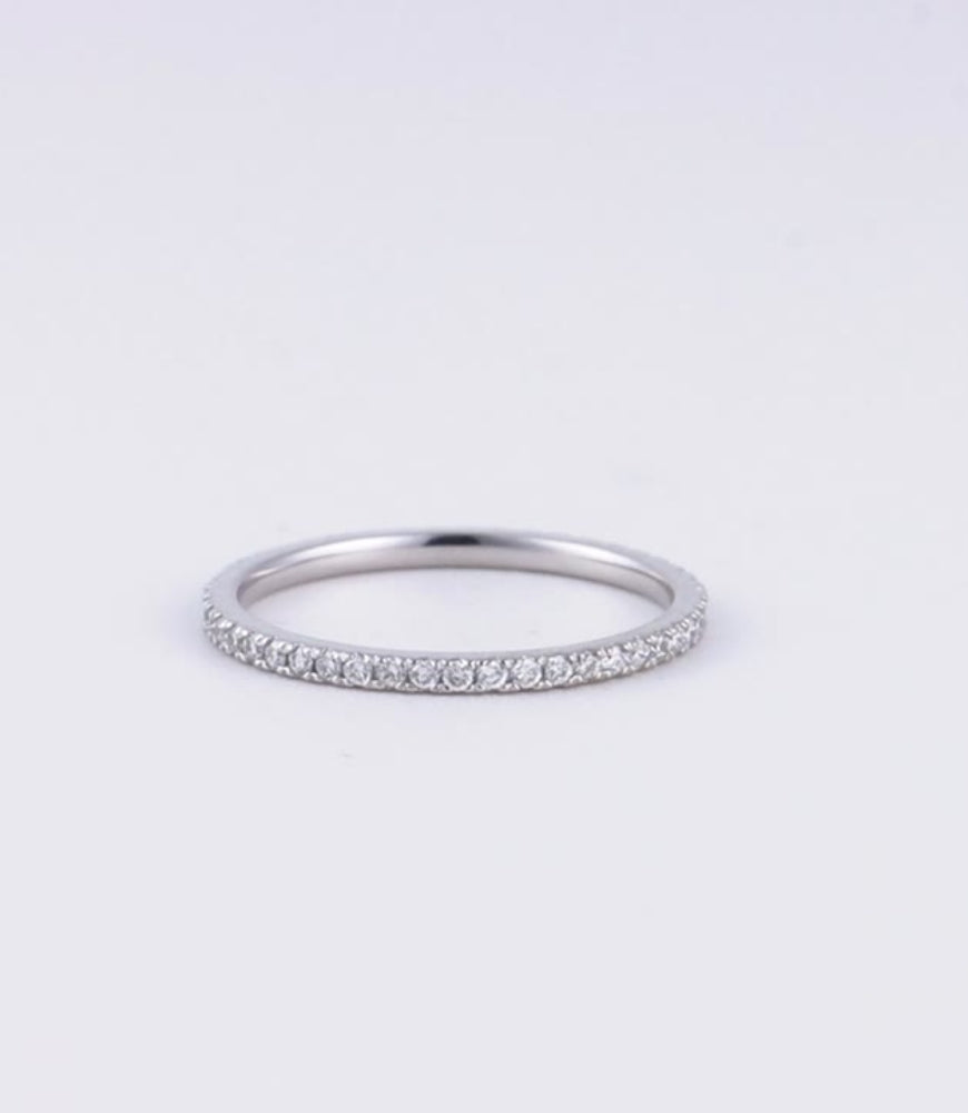 14k Petite Pave Diamond Ring