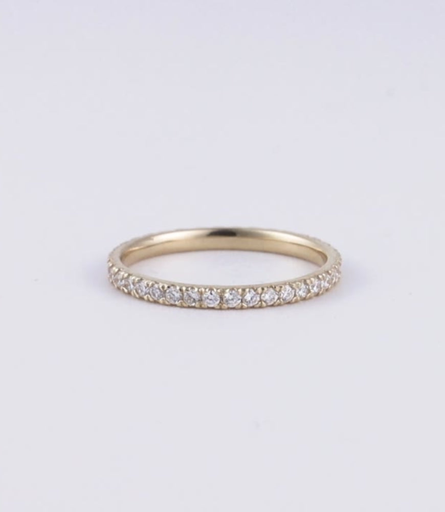 14k Petite Pave Diamond Ring