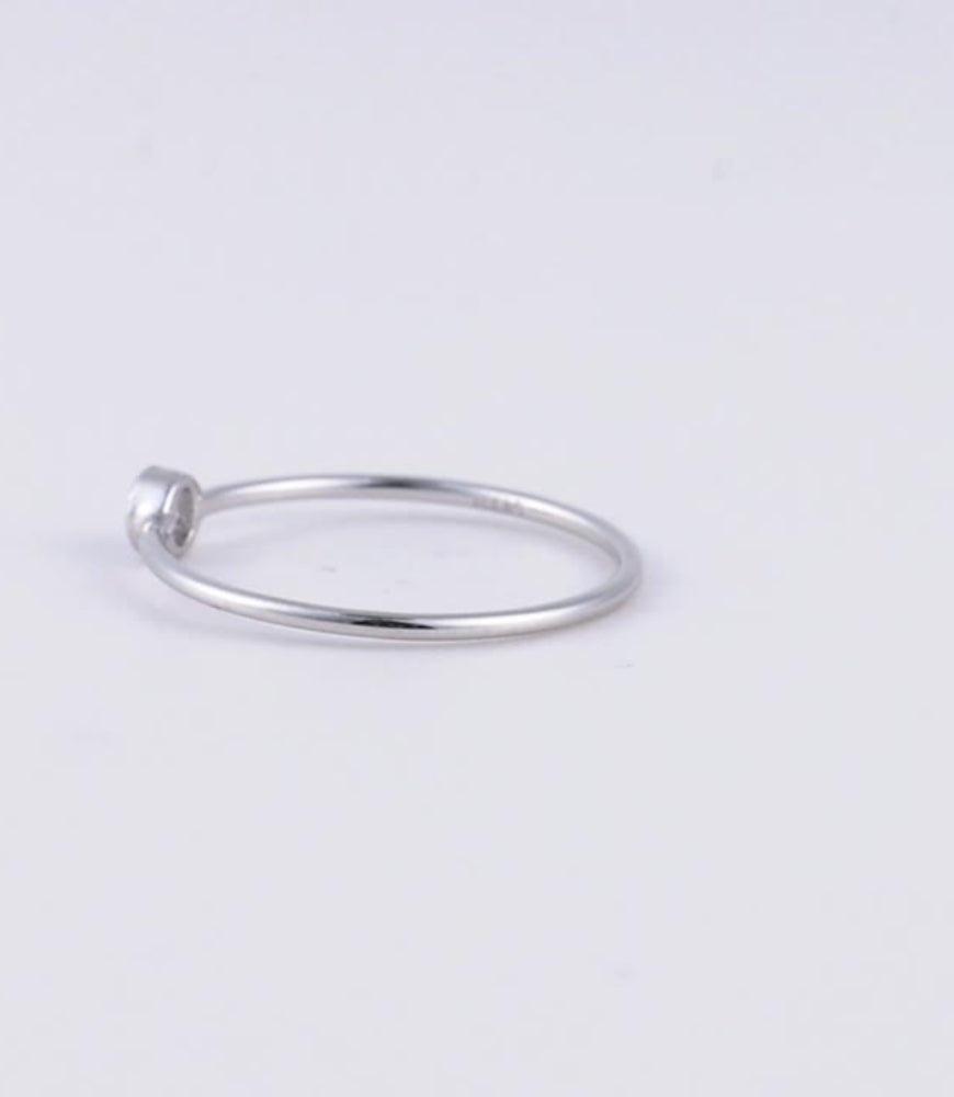 14k Diamond Bezel Ring